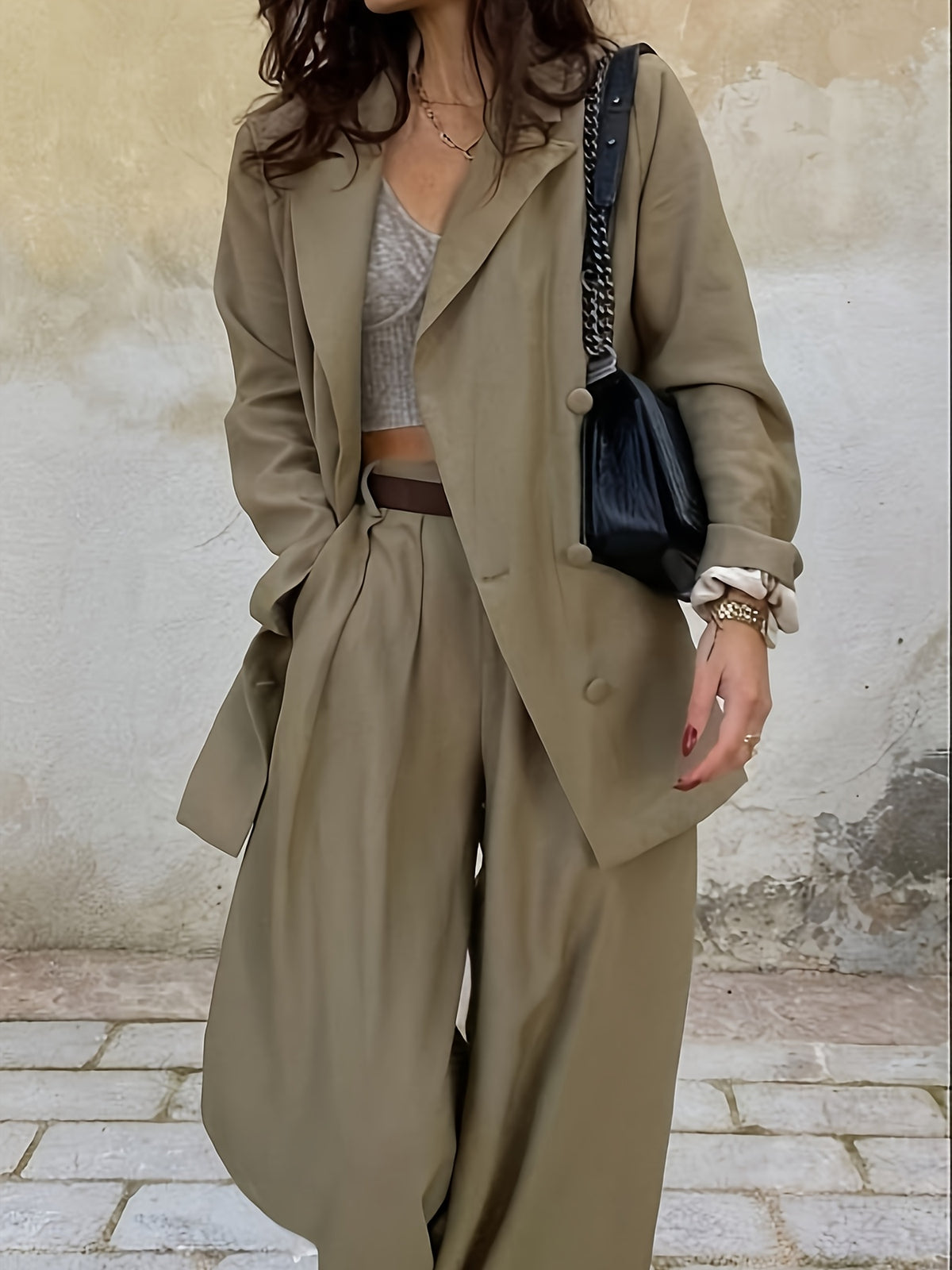 New Autumn-Winter Casual Lapel Suit YQ001 - Olive Green