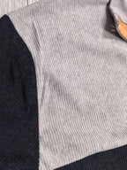 Autumn Winter Men'S Henley Casual Color-Block Lapel Sports Sweatshirt Corduroy Stand-Up Collar Long Sleeve Jacket Suitable for Casual And Athletic Wear - Black&Gray