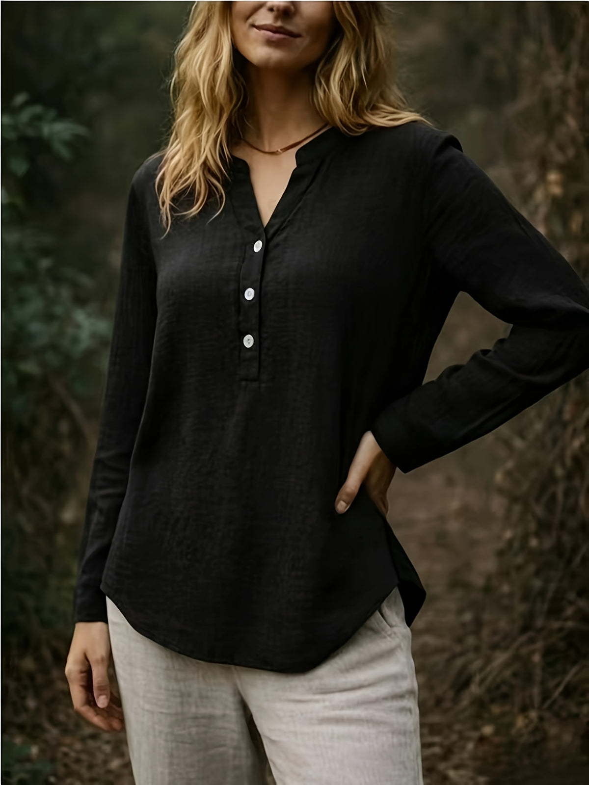 DJ260317129 New Women's Shirt, Suitable for Work, Weddings, Parties, Concerts, Brunch, Airports, Daily Fashion, Halloween, Christmas, Vintage Style - Black