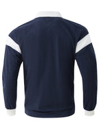 Pearson OBM Spring/Autumn Men's New Chic Color-Block Printed Lapel Polo Shirt, Versatile and Stylish, Suitable for Daily Casual Wear and Various Outdoor Occasions - Navy Blue-PA
