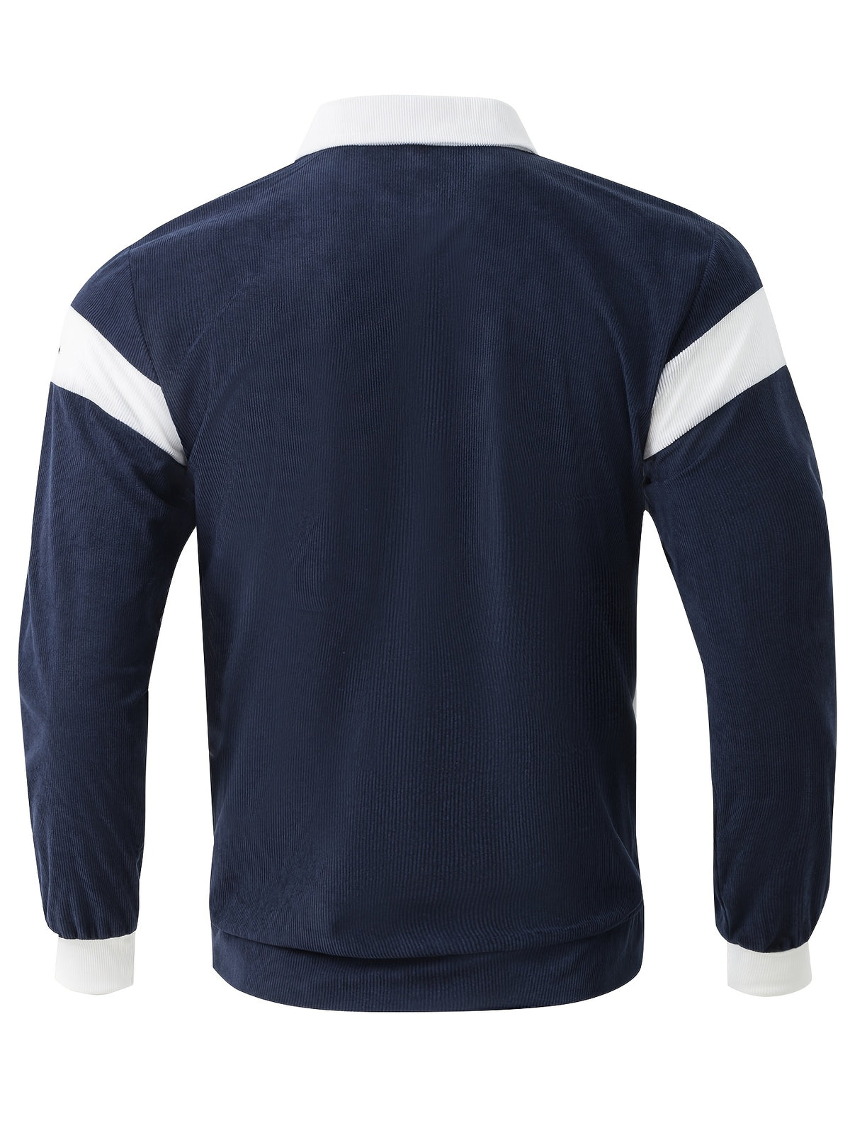 Pearson OBM Spring/Autumn Men's New Chic Color-Block Printed Lapel Polo Shirt, Versatile and Stylish, Suitable for Daily Casual Wear and Various Outdoor Occasions - Navy Blue-PA