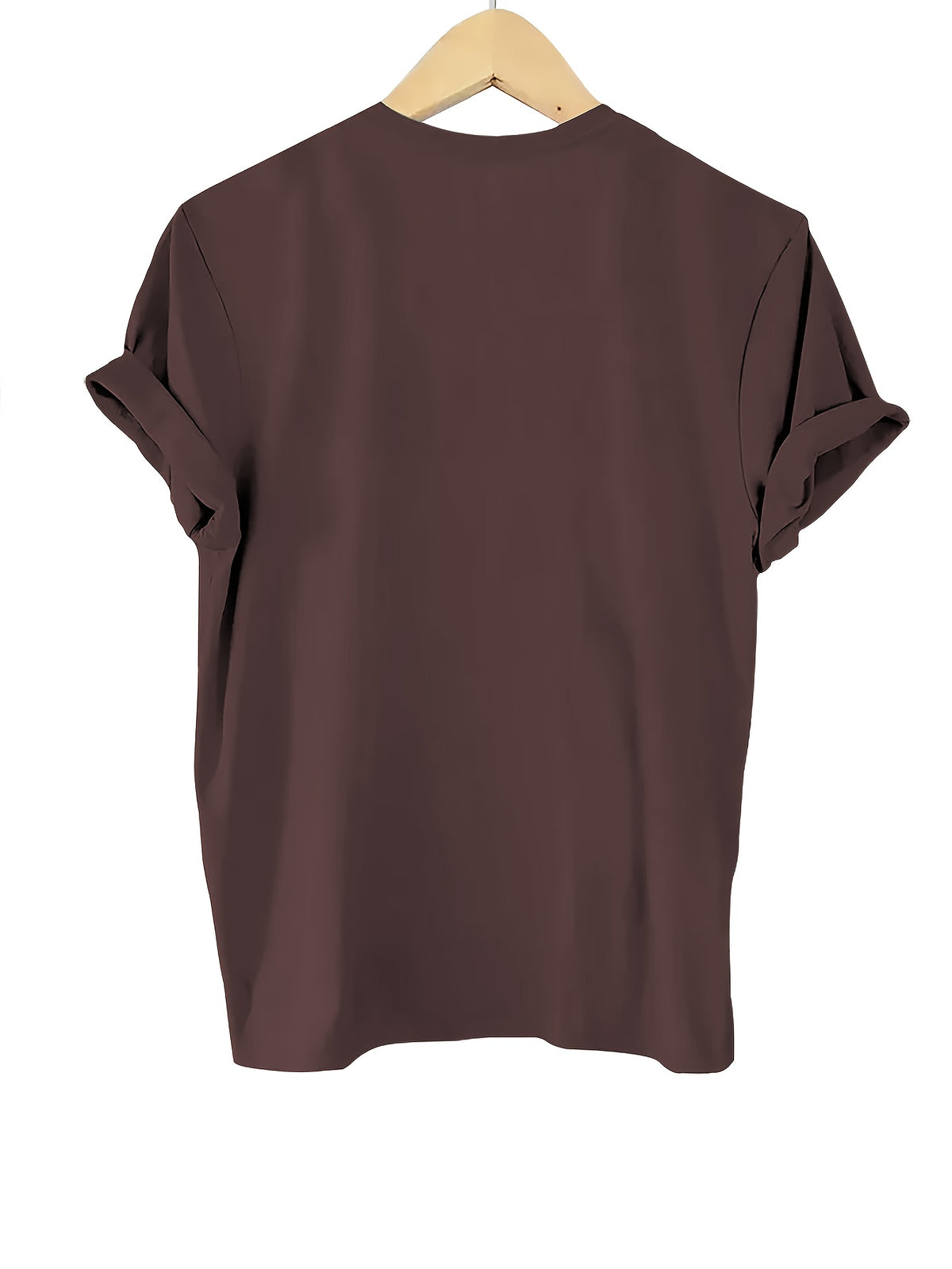 Spring/Summer Women's T-Shirt, Basic Short-Sleeve T-Shirt for Daily Wear - 1 - Brown