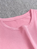 Women'S Disney-Themed T-Shirt Set Featuring a Casual Round Neck And Short Sleeves with a Winnie The Pooh Print, Perfect for Everyday Wear Or As a Gift. Ideal for Daily Outfits, Trendy Casual Wear - Pink
