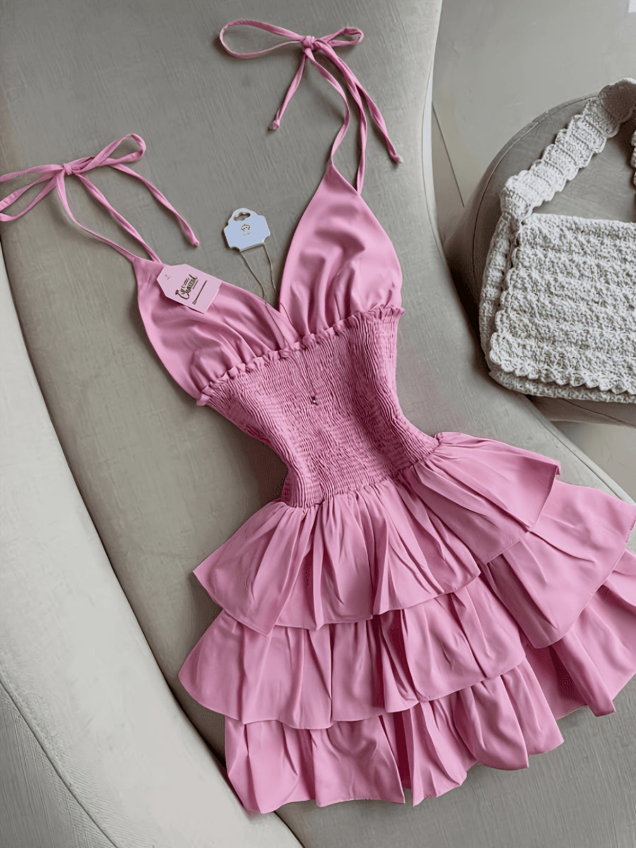 Y2K Spring Summer Cami Dress - Pink