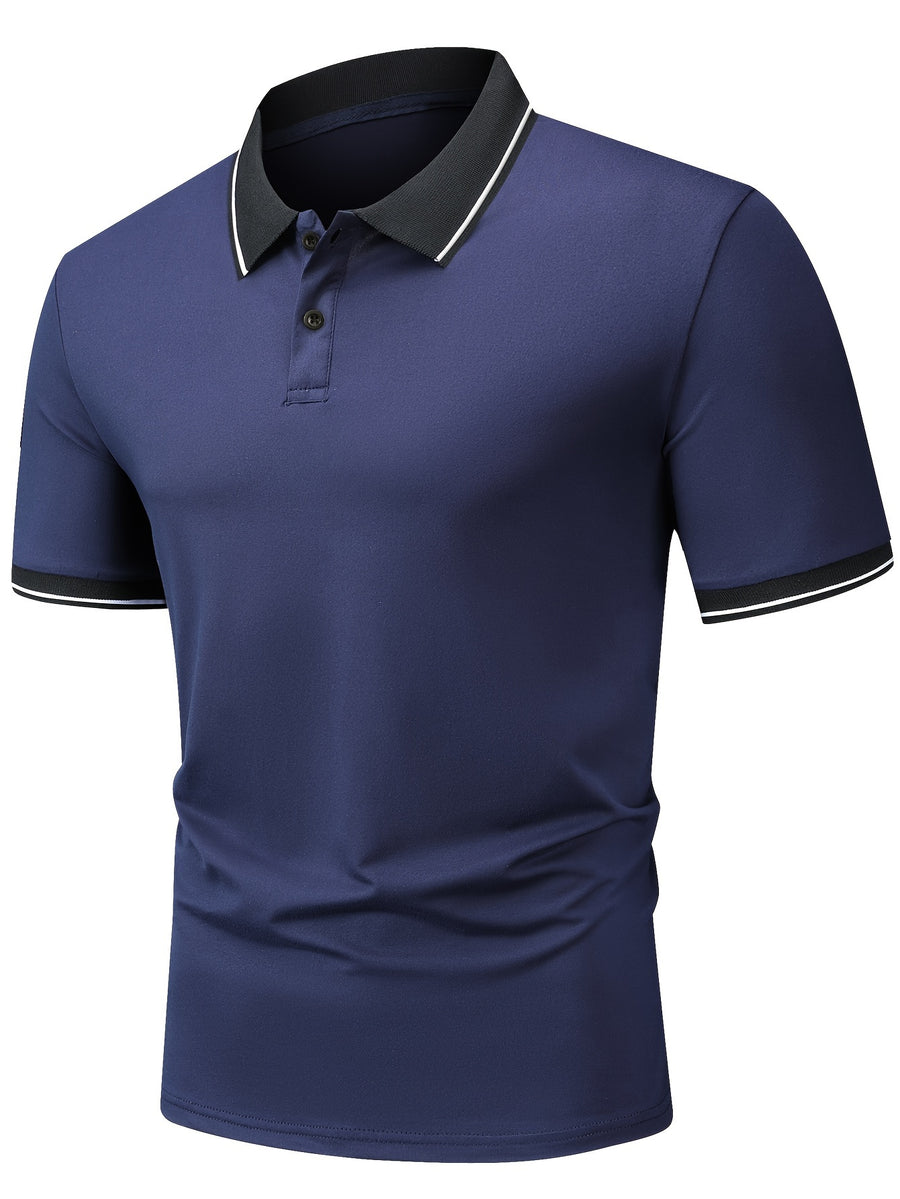 5pcs Summer Lapel Men's Shirts, Solid Color Plain Short Sleeve Shirts, Multi-Color Workwear, Casual Sportswear, Men's Executive Tops - Mixed Color 2