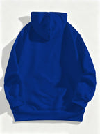 New Men'S Solid Color Autumn Winter Casual Athletic Top Men'S Hooded Zipper Sweatshirt - Blue
