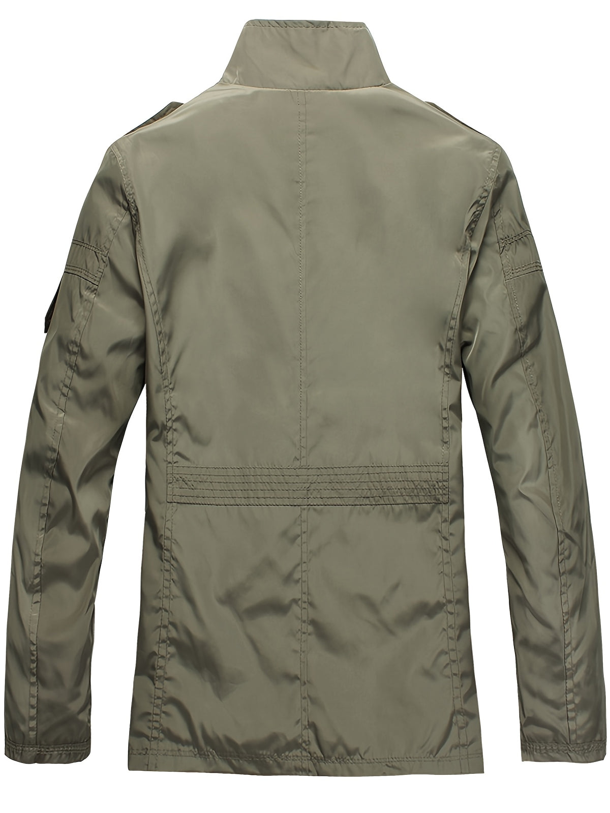 Men'S Versatile Cargo Jacket, Spring Autumn Thin Stand-Up Collar Shoulder Epaulette Multi-Pocket Coat, Casual Commute Men'S Wear, Casual Athletic Versatile Jacket, Perfect Gift for Daily Outing, Halloween Christmas Valentine'S Day Ideal Gift - Green