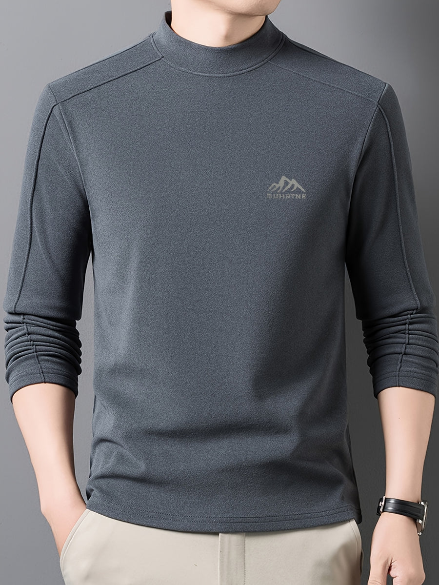 Minimalist Urban Velvet Base Layer for Warmth and Urban Casual Style - Grey
