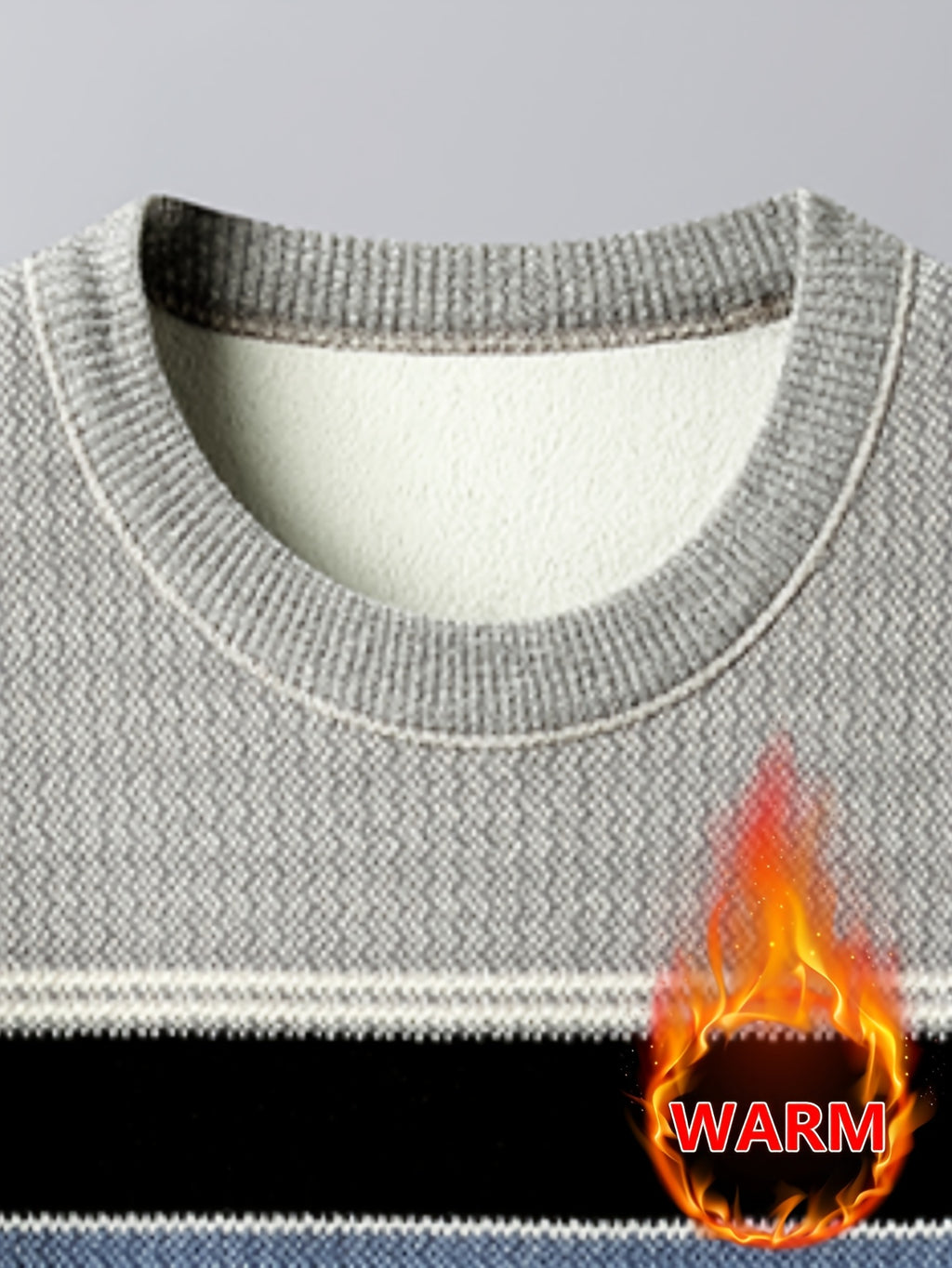 Minimalist Urban Fleece Round Neck Sweater Warm City Casual, Knit - Camel