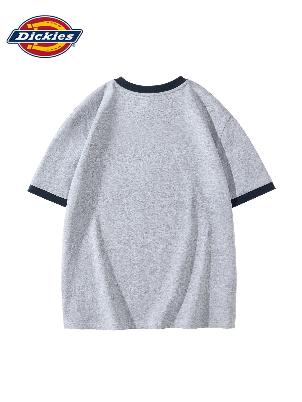 Pear Sheng Dickies International Brand Fashion Short Sleeve [Dickies] Men'S Color-Block Collar Short Sleeve T-Shirt 26 Summer New Loose Large Size Heavyweight Pure Short Sleeve Men'S T-Shirt - heather grey