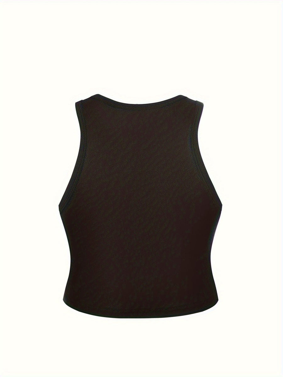 Women's Y2K Elegant Fashion Autumn/Summer Round Neck Tank Top, Cherry Print, Soft Fabric, Machine Washable Comfortable Knitwear, Trendy All-Season Street Style, Popular Loose-Fit Comfortable Multi-Color Option, Breathable Trendy Casual Top - Black