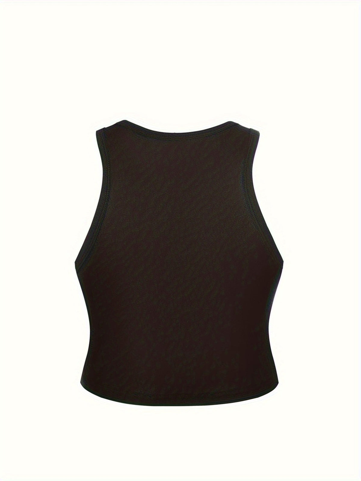 2025 New Trendy Elements Women'S Y2K Fashion Autumn And Summer Popular Retro Round Neck Sleeveless Vest Featuring "Letters, Numbers, Warm Slogans, Messages, And Personal Statements" Printed Patterns. Easy And Stylish, Cute And Sweet - Black