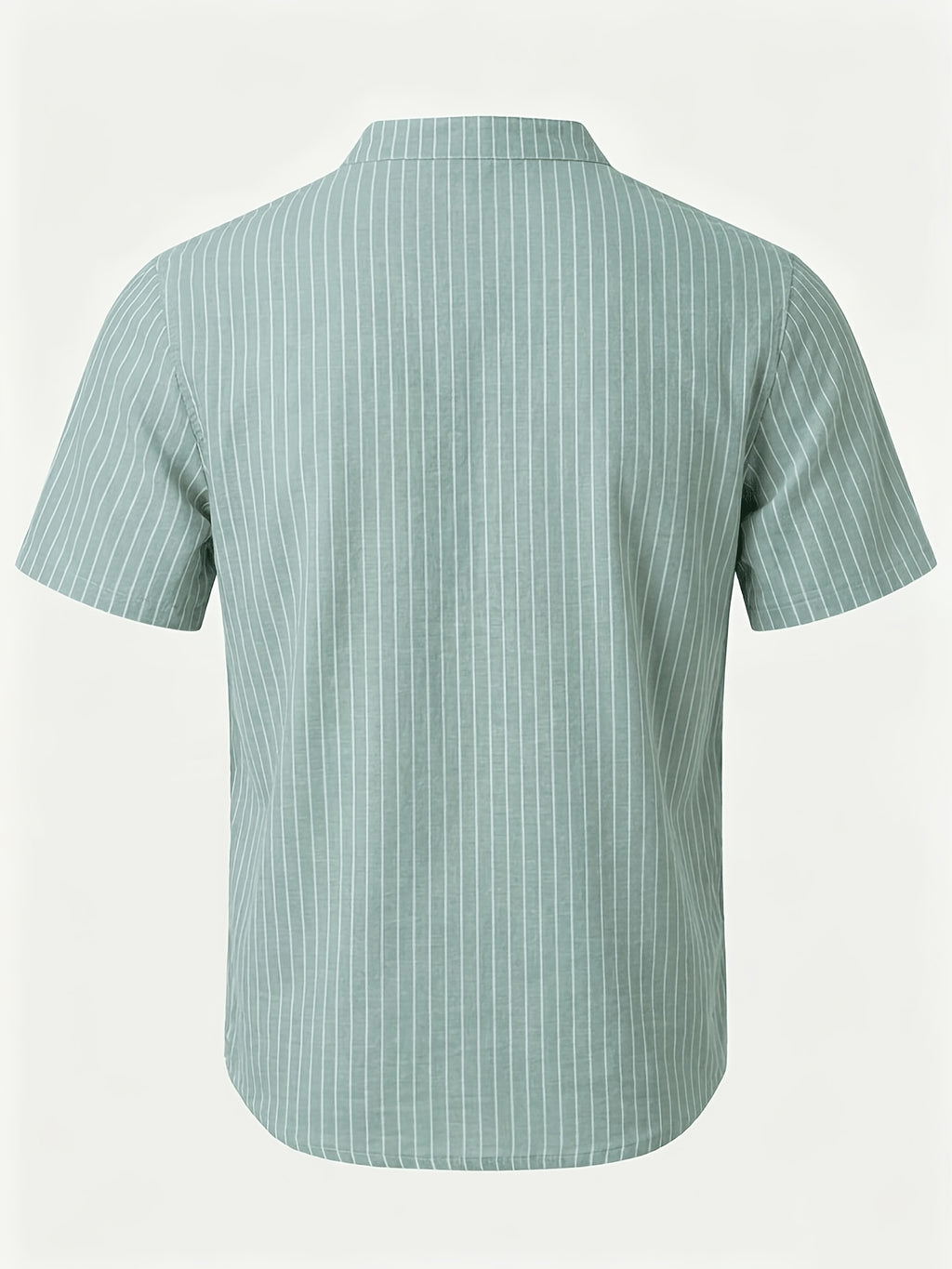 2pcs Men'S Striped Henley Shirt Set, PARIS Chest Print Short Sleeve Shirt, Lightweight Breathable Regular Fit, Suitable for Casual Wear, Travel, And Layering - Black+Green