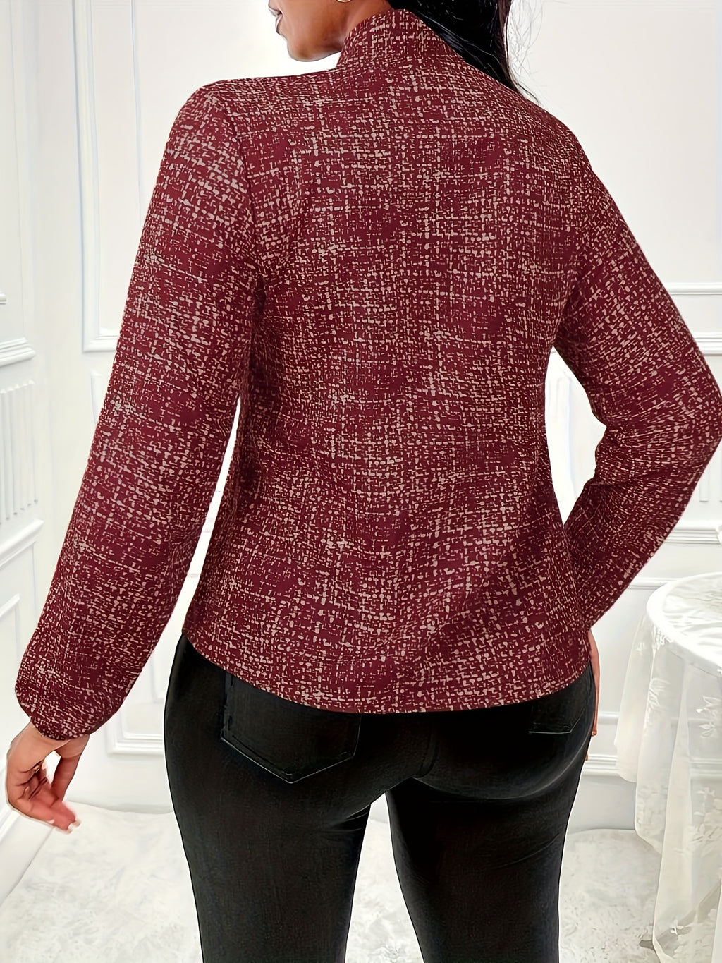 Elegant and Fashionable Women's Shirt - Burgundy