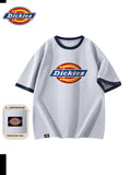 Pear Sheng Dickies International Brand Fashion Short Sleeve [Dickies] Men'S Color-Block Collar Short Sleeve T-Shirt 26 Summer New Loose Large Size Heavyweight Pure Short Sleeve Men'S T-Shirt - heather grey