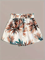 Elegant Women'S Loose-Fitting Shorts with a Slight Stretch - White