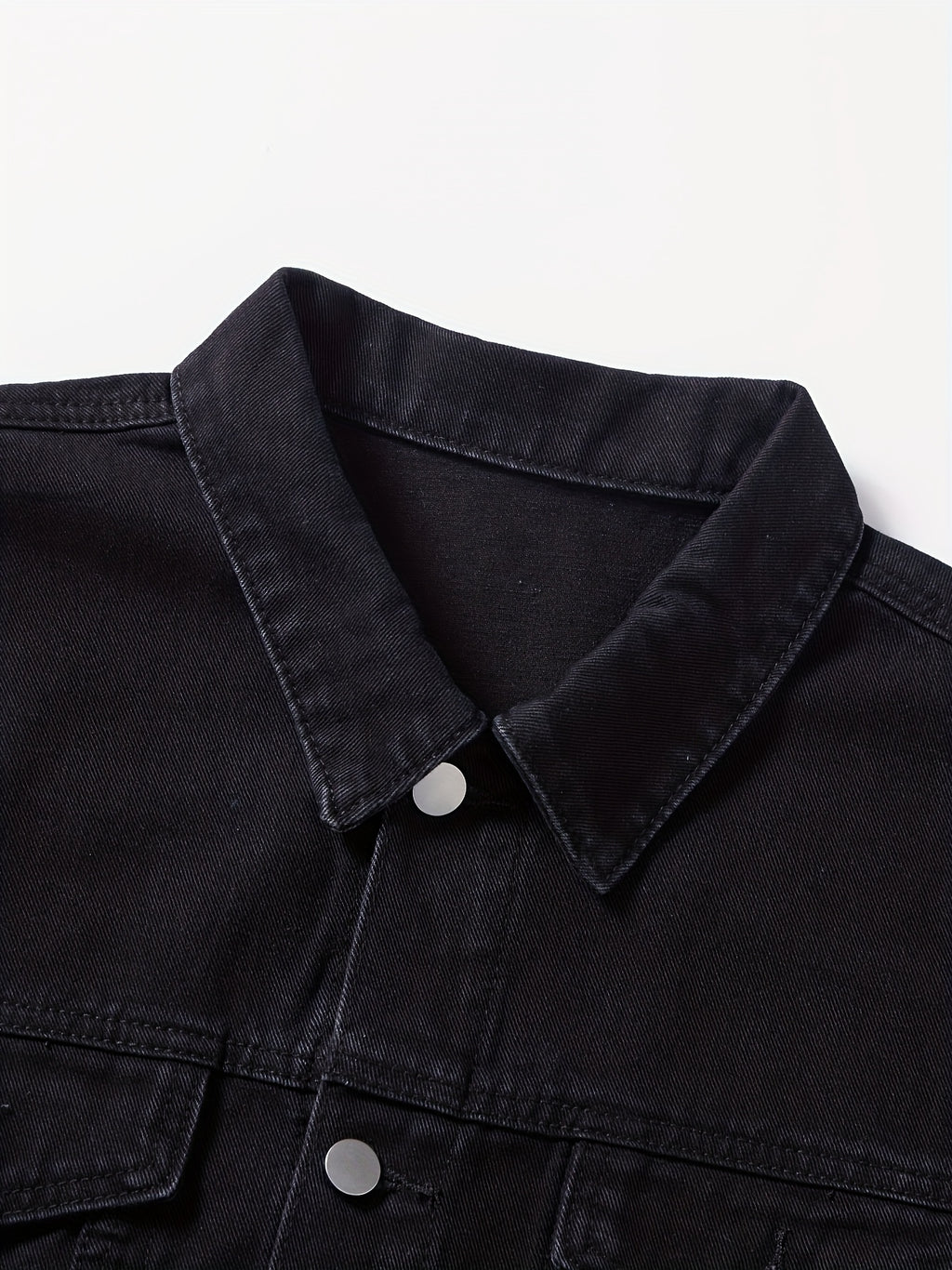 Men's Casual Denim Jacket - Black