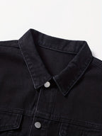 Men's Casual Denim Jacket - Black