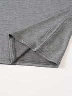 KJ-P035 Men's Daily Outdoor Casual Short-Sleeve Polo Shirt, Solid Color Henley Neck Top, Versatile T-Shirt for Fitness, Commuting, and Multiple Scenarios - Dark Gray