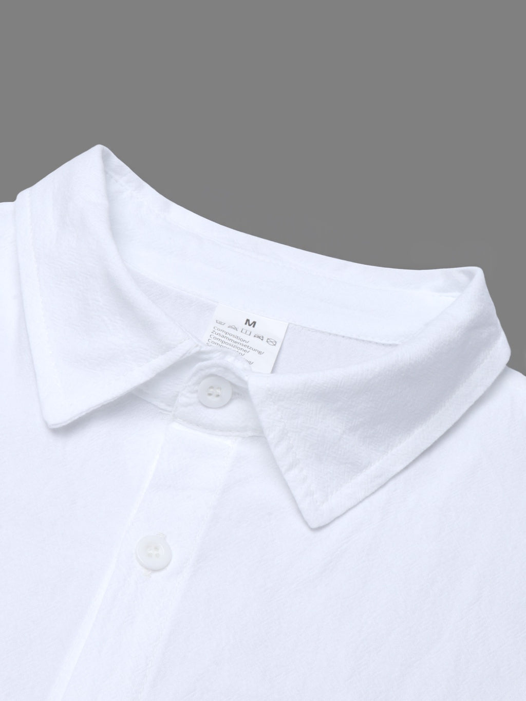 Spring/Autumn Men's California Letter Print Linen Shirt, Long Sleeve Lapel Button-Up Casual Beach Top - White