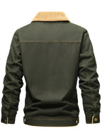 Men'S Thickened Fleece Jacket for Autumn And Winter, Stylish British-Style Warm Coat, Trendy -Inspired Outerwear - fern green
