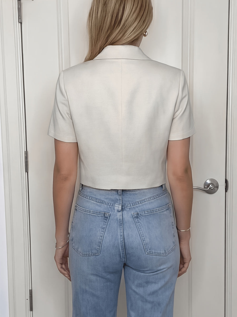 2026 Women'S Spring/Summer New Style Casual Commute Single-Button Short Women'S Blazer - Beige Apricot