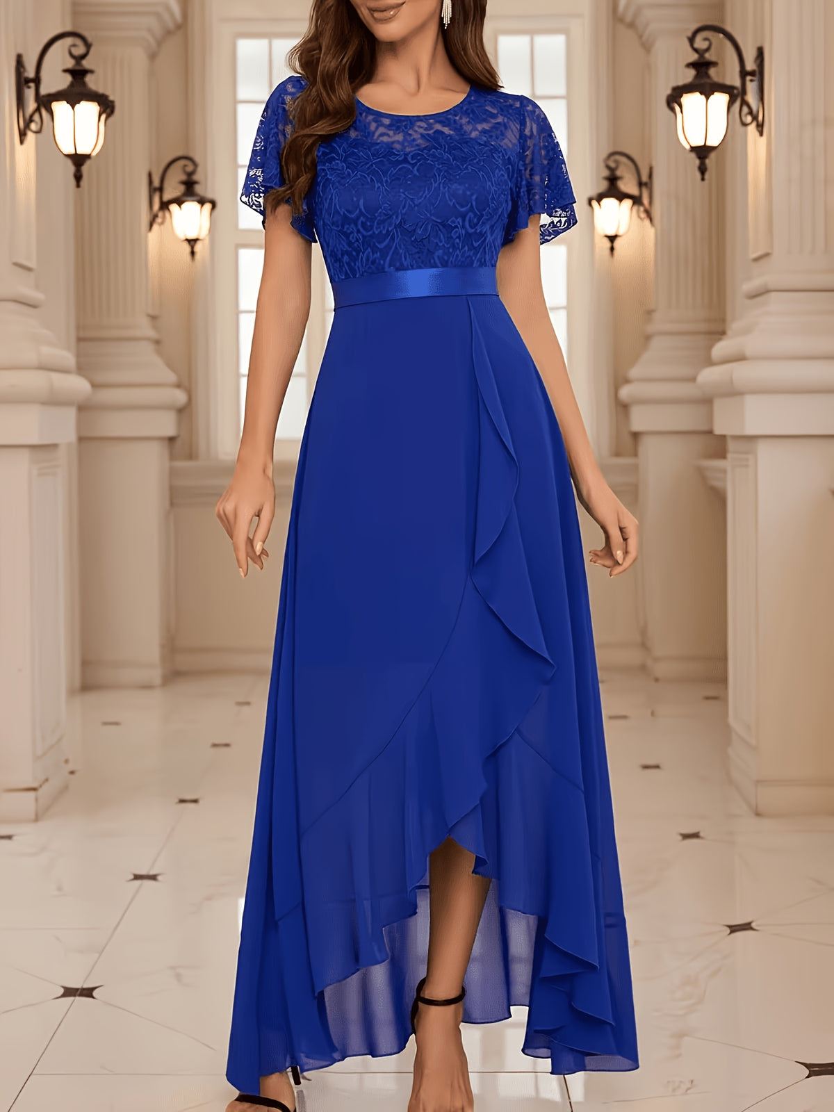 Evening Gowns for Women, Hostess Performance Dresses, Bridesmaid Dresses, Prom Evening Gowns - Blue