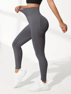 4-Pack Women'S Autumn Winter High-Waist Seamless -Lifting Yoga Leggings, Solid Color Athletic Fitness Tight Pants, -Lifting Pleated Yoga Shorts for Fitness, Yoga Training Long Pants, Sports Running Training Wearable Tight Pants - Pink+Gray+Black+Black