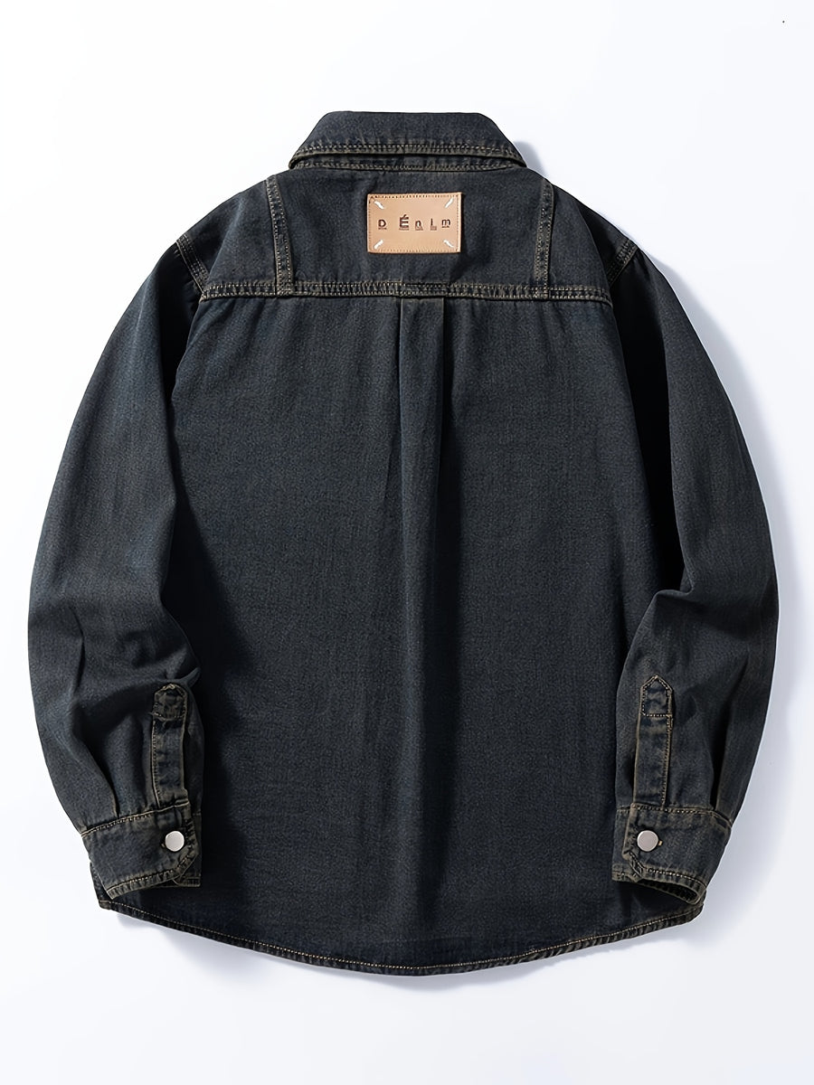 810# Men's Denim Shirt - Sea Blue