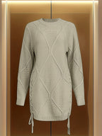 Vika Xiang Style Trendy Cable Sweater for Creating a Focus Look in Autumn and Winter Fashion - Grey