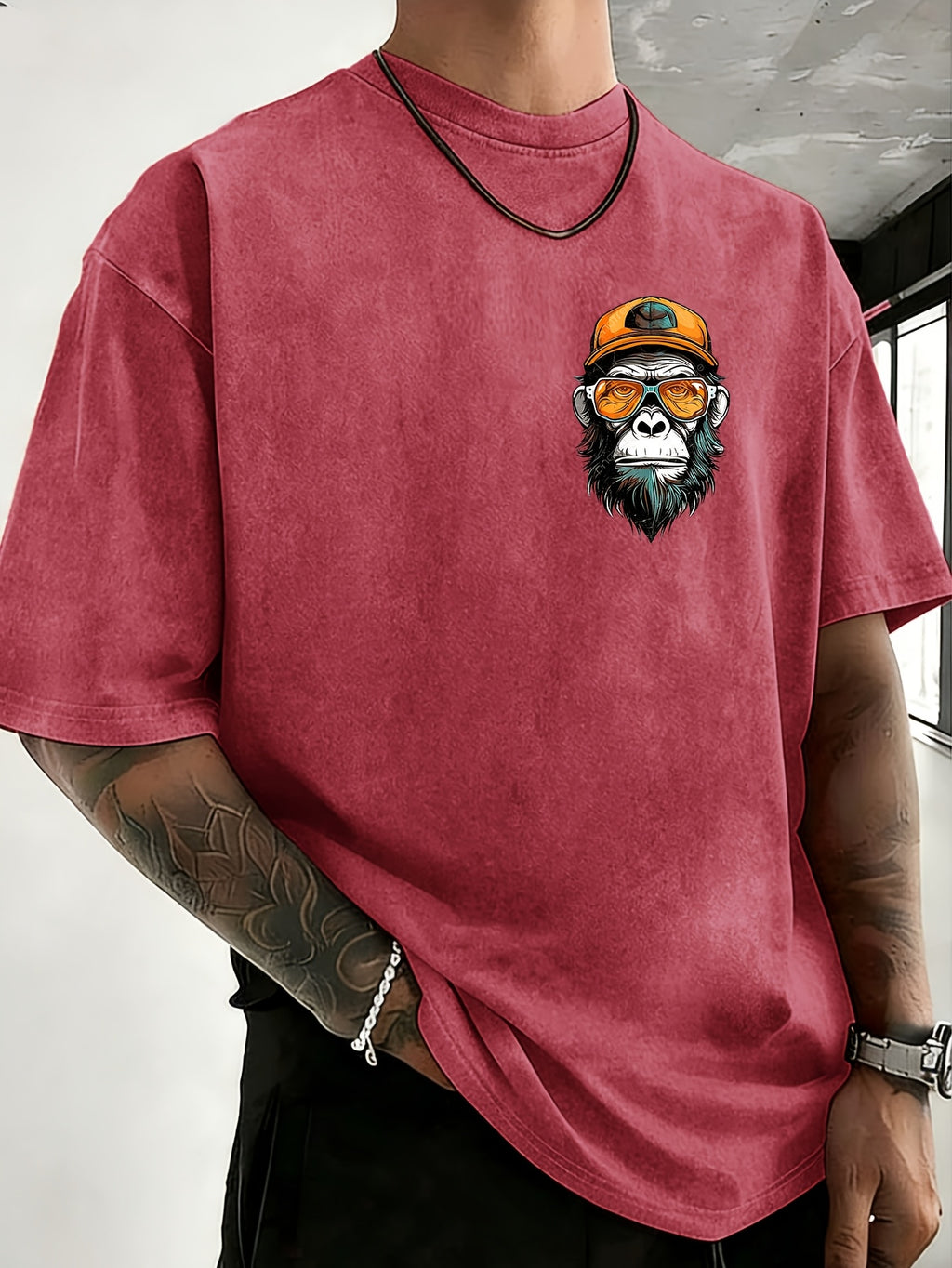 Summer Hot Item Unisex T-Shirt, Retro Distressed Style And Super Good Look! Pure Main Material, Breathable And Skin-Friendly, Comfortable to Wear, Suitable for Casual Commute, Sports Fitness, Outdoor Travel. Double-Sided Positioning Print - Red