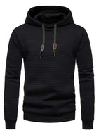 Pddzhaojun Small Checkered Three-Dimensional Hooded Sweatshirt, Autumn Essentials - Black