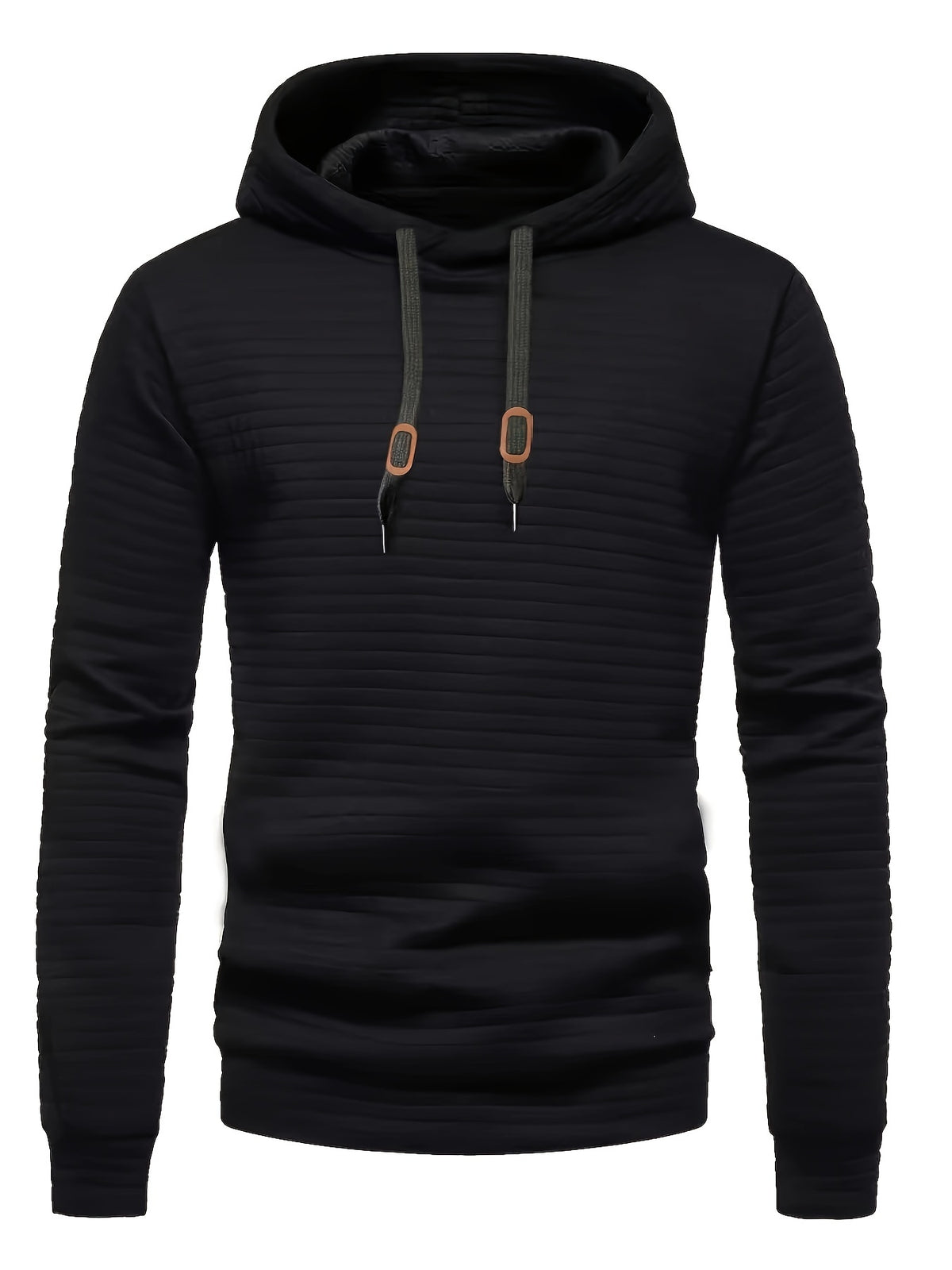 Pddzhaojun Small Checkered Three-Dimensional Hooded Sweatshirt, Autumn Essentials - Black