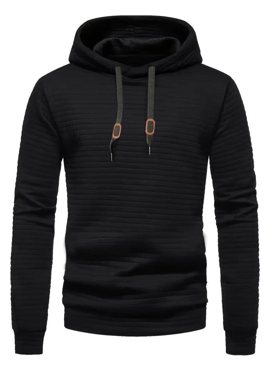 Pddzhaojun Small Checkered Three-Dimensional Hooded Sweatshirt, Autumn Essentials - Black