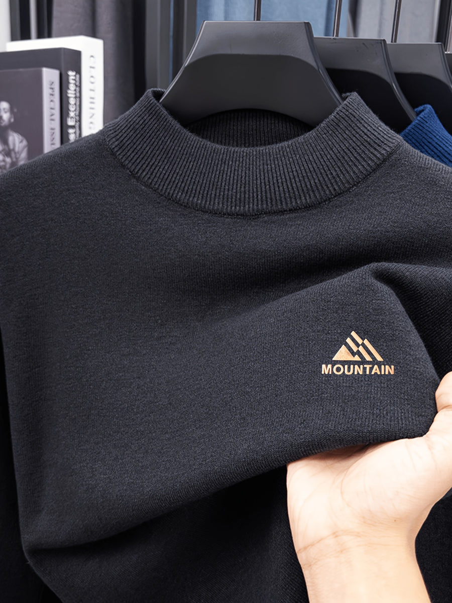Minimalist Urban Round Neck Sweater for Daily Commute - Deep Gray