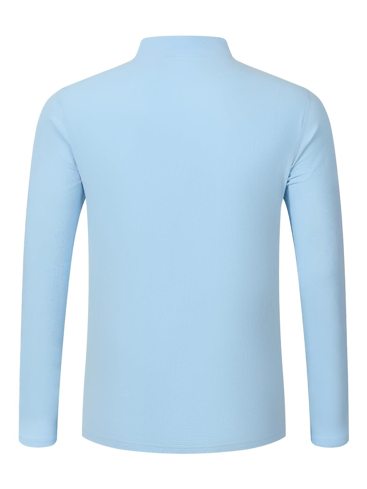 Men'S Fashion Autumn New Long Sleeve Shirt Loose Casual Solid Color Individualistic Shirt, New Season - Sky Blue