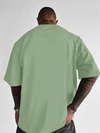 Men'S Short Sleeve T-Shirt, 100% Fabric, Loose Fit, Fashion Casual Round Neck Top, Spring Summer Outdoor Apparel for Men, Tops for 11 Holidays - Light Green