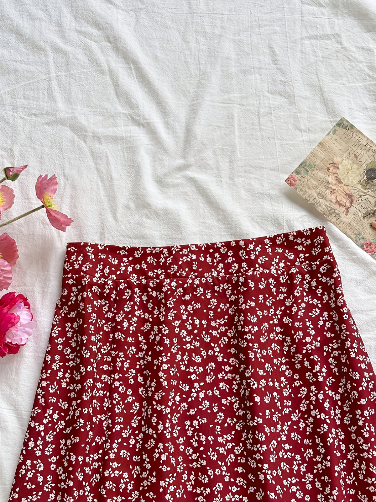 Item No.: ZD1127244 Spring/Summer Women's Simple, Fashionable, Casual, and Versatile Skirt - Brick Red