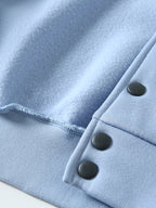 This Black And Gray Patchwork Baseball Jacket Features a Button Closure Design, with Black And White Striped Accents at The Collar And Cuffs. It Showcases Prominent Letter Prints And English Text Elements on The Chest - Blue & White