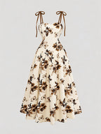 Elegant Sleeveless Dress, Perfect for Vacation Beaches, Streets, and Other Occasions, New Spring/summer Style - Beige
