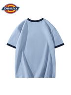 Pear Sheng Dickies International Brand Fashion Short Sleeve [Dickies] Men'S Color-Block Collar Short Sleeve T-Shirt 26 Summer New Loose Large Size Heavyweight Pure Short Sleeve Men'S T-Shirt - Glacier Blue
