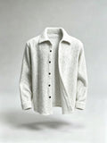 Men's Gradient Color Striped Knit Button Shirt Jacket, Lapel Collar Loose Casual Cardigan Long Sleeve Outerwear for Spring Autumn Daily Wear - Color Dots