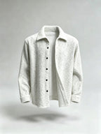 Men's Gradient Color Striped Knit Button Shirt Jacket, Lapel Collar Loose Casual Cardigan Long Sleeve Outerwear for Spring Autumn Daily Wear - Color Dots