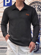 Pring/Autumn New Men's POIO Shirt Fashionable And Atmospheric Casual Knit Jacquard T-Shirt Men's Clothing - Black