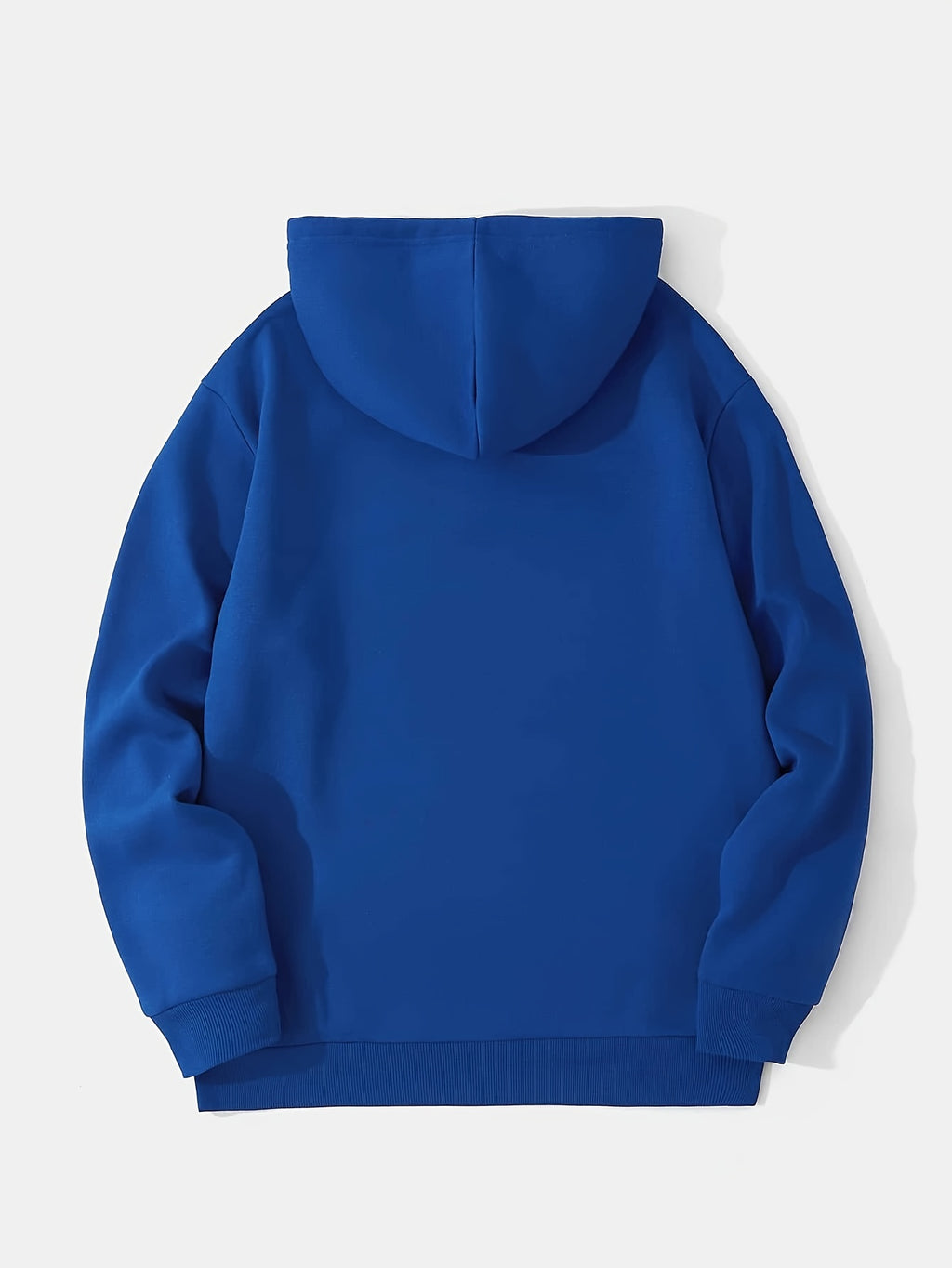Men's -Lined Hooded Sweatshirt, Casual Versatile Fashion Streetwear Pullover Hoodie - Royal Blue