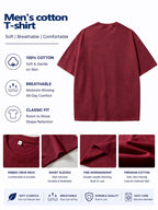 Unisex Summer Loose Round Neck Short Sleeve T-Shirt, Suitable for Daily Commute, Street Outings, City Travel, And Gatherings, Large Superman S Logo Hand-Drawn Sketch Print on Back, Small Pattern on Chest, Easy Artistic Atmosphere - Burgundy