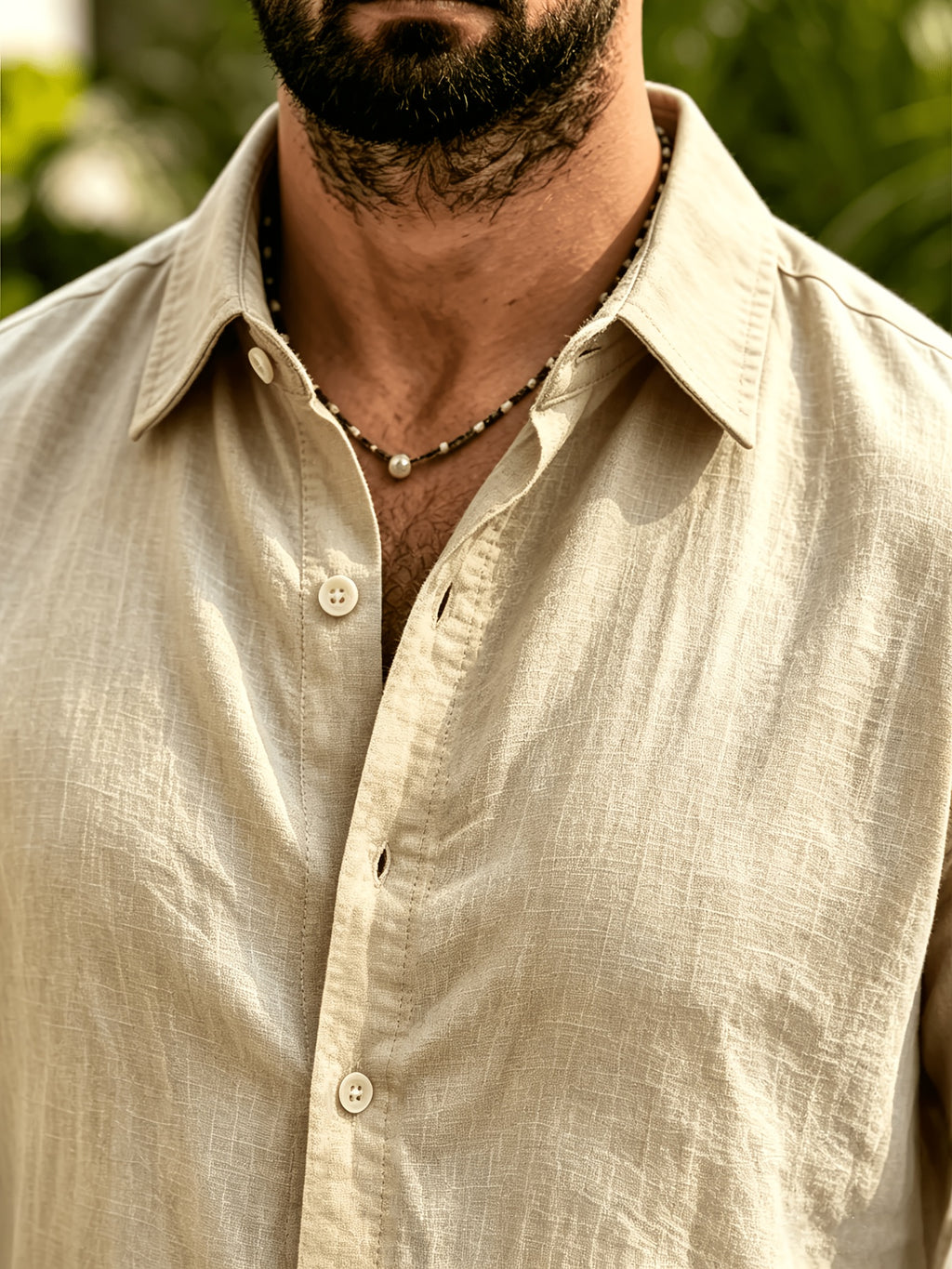 Men's Casual Long Sleeve Shirts - Durable Design, Loose Fit, Soft Fabric, Trendy Style, Suitable for Beach, Hiking, Evening Wear, and Casual Streetwear - Khaki