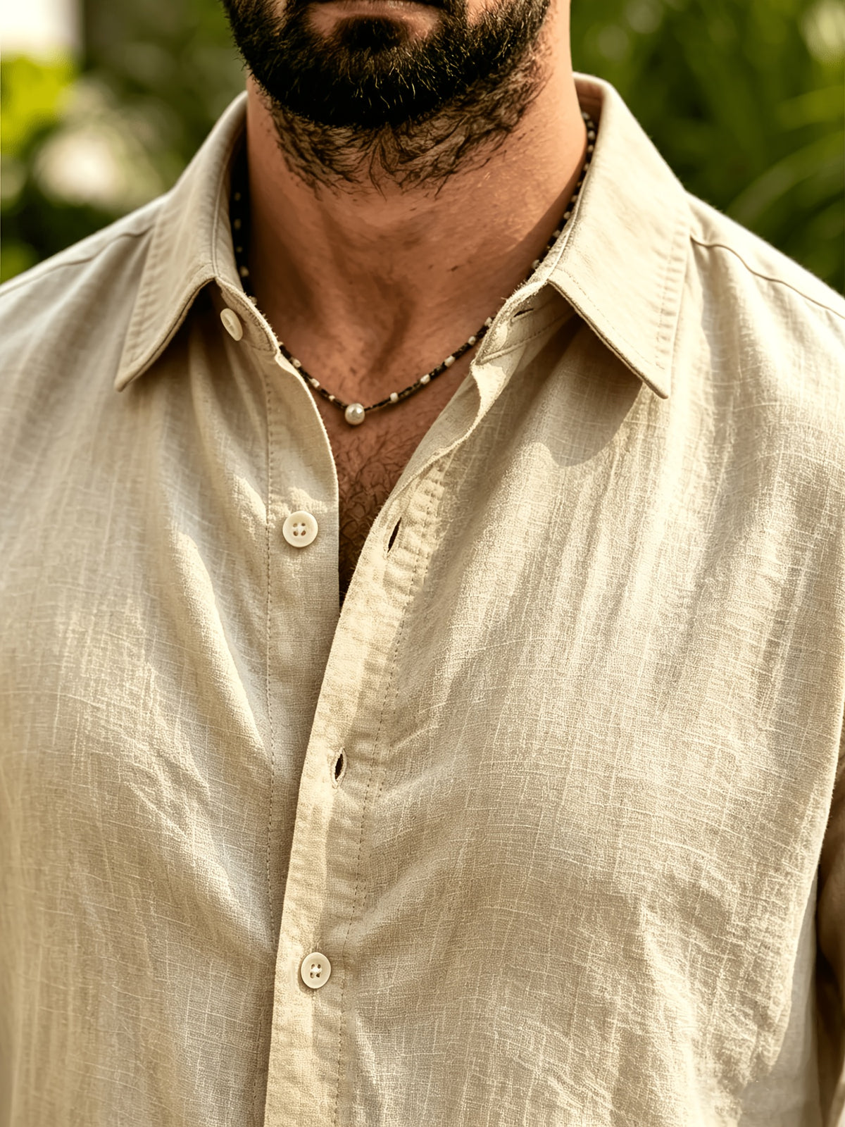 Men's Casual Long Sleeve Shirts - Durable Design, Loose Fit, Soft Fabric, Trendy Style, Suitable for Beach, Hiking, Evening Wear, and Casual Streetwear - Khaki