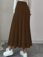 Women'S Autumn and Winter Casual Solid Color Mini Skirt - Coffee Brown