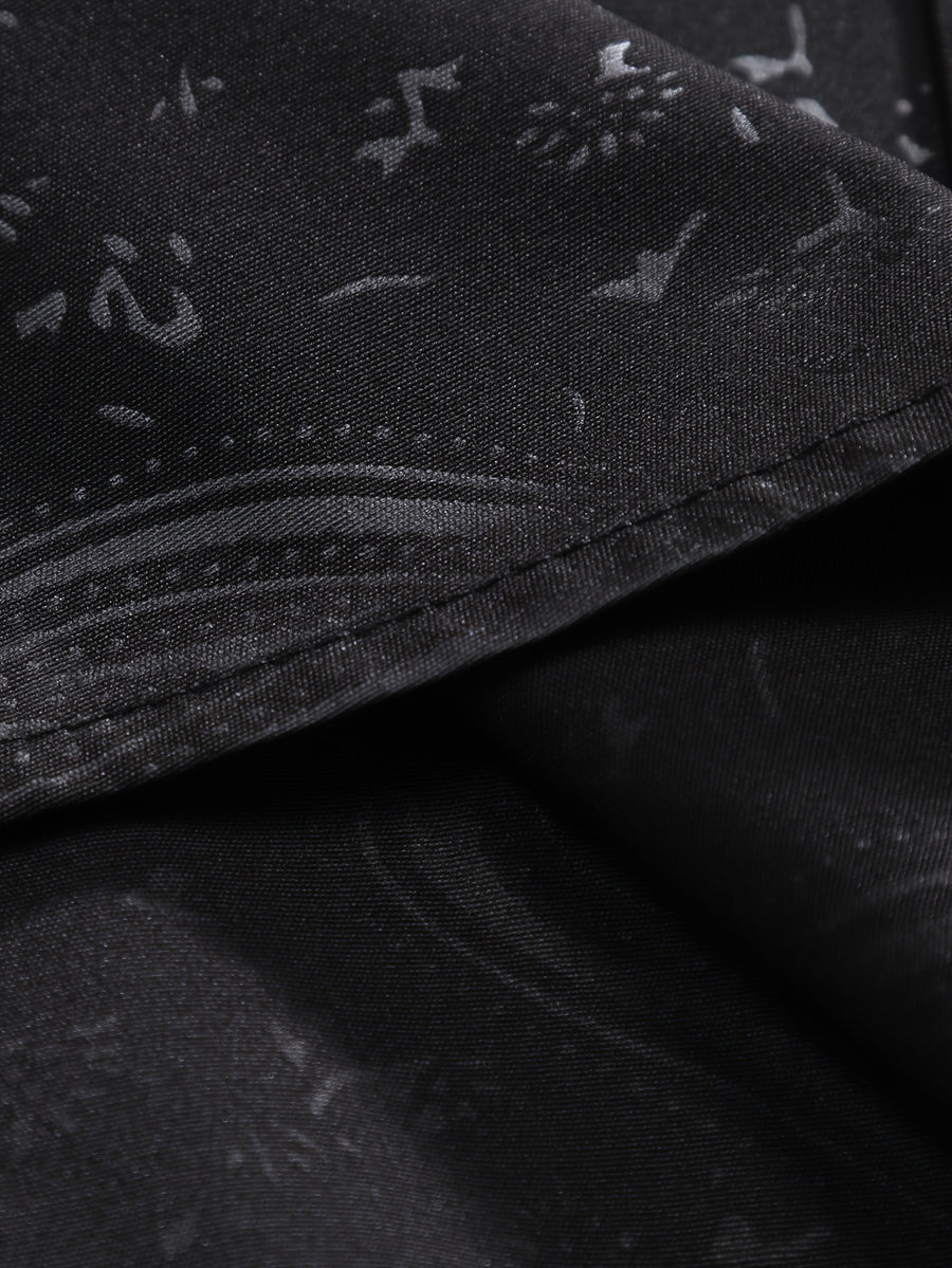 Summer Men's Casual Fashion Embossed Short Sleeve Shirt, Chinese Size, Please Check The Size Guide Carefully - Black